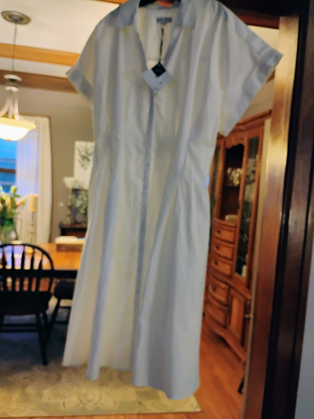 Ava & Viv Light Blue Button-Front Midi Shirt Dress